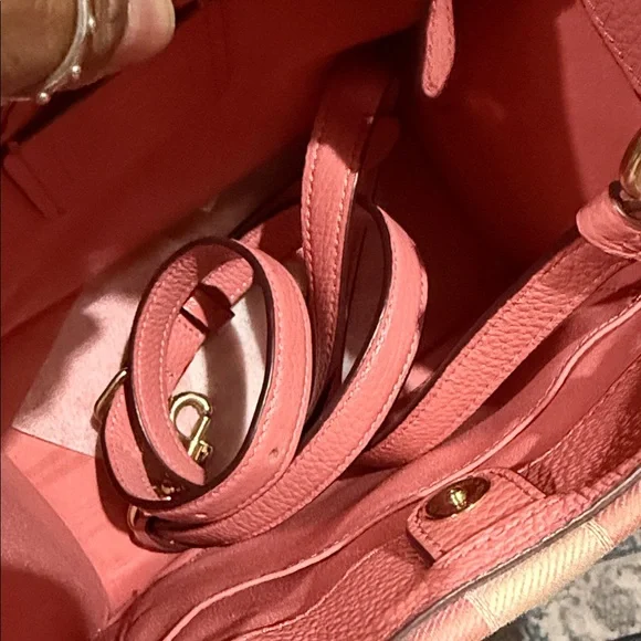 Coach Dempsey Tote 22 in Pink Signature Jacquard with Stripe - Picture 5 of 9